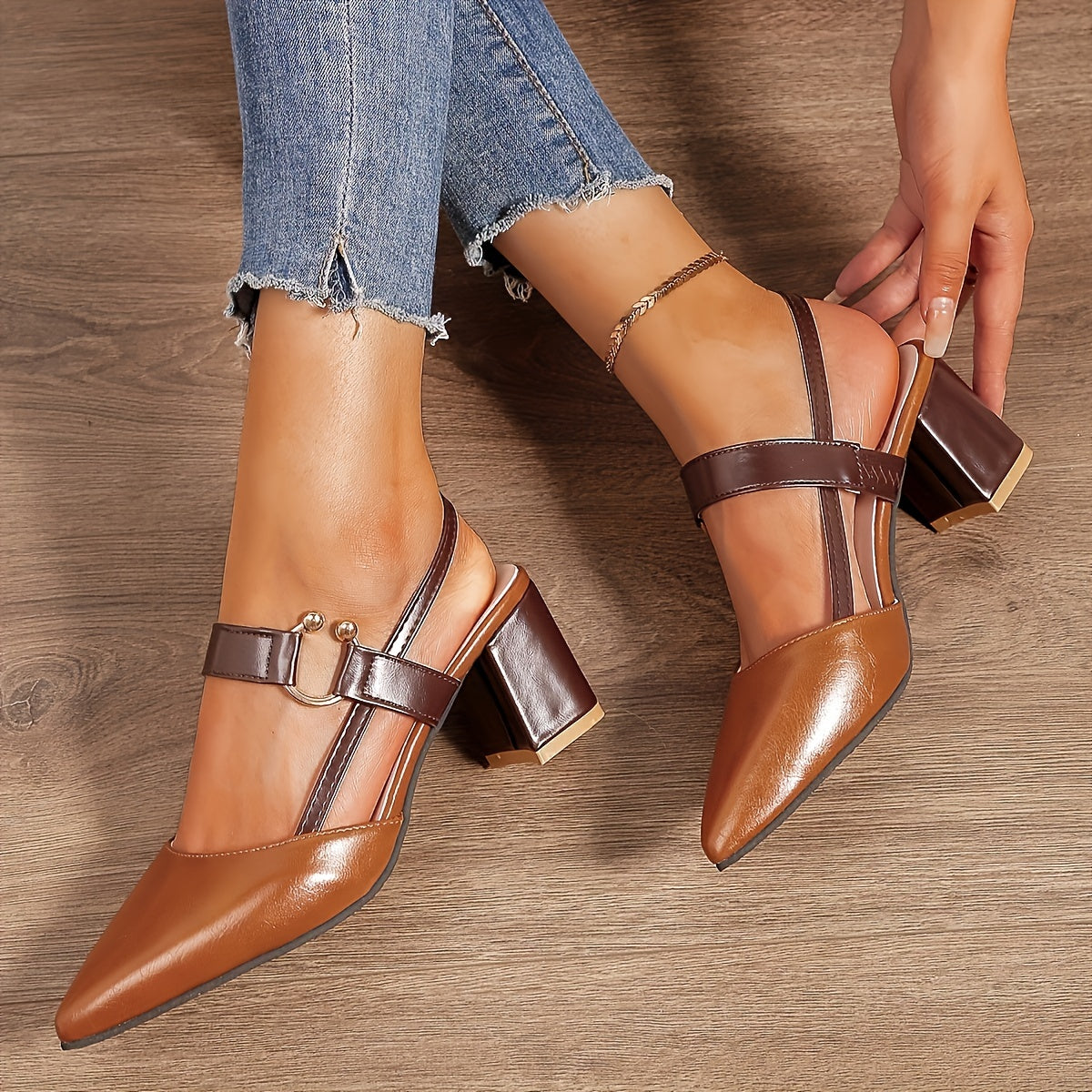 Strykko | stylish Orthopedic sandals, chunky heels, pointed toe
