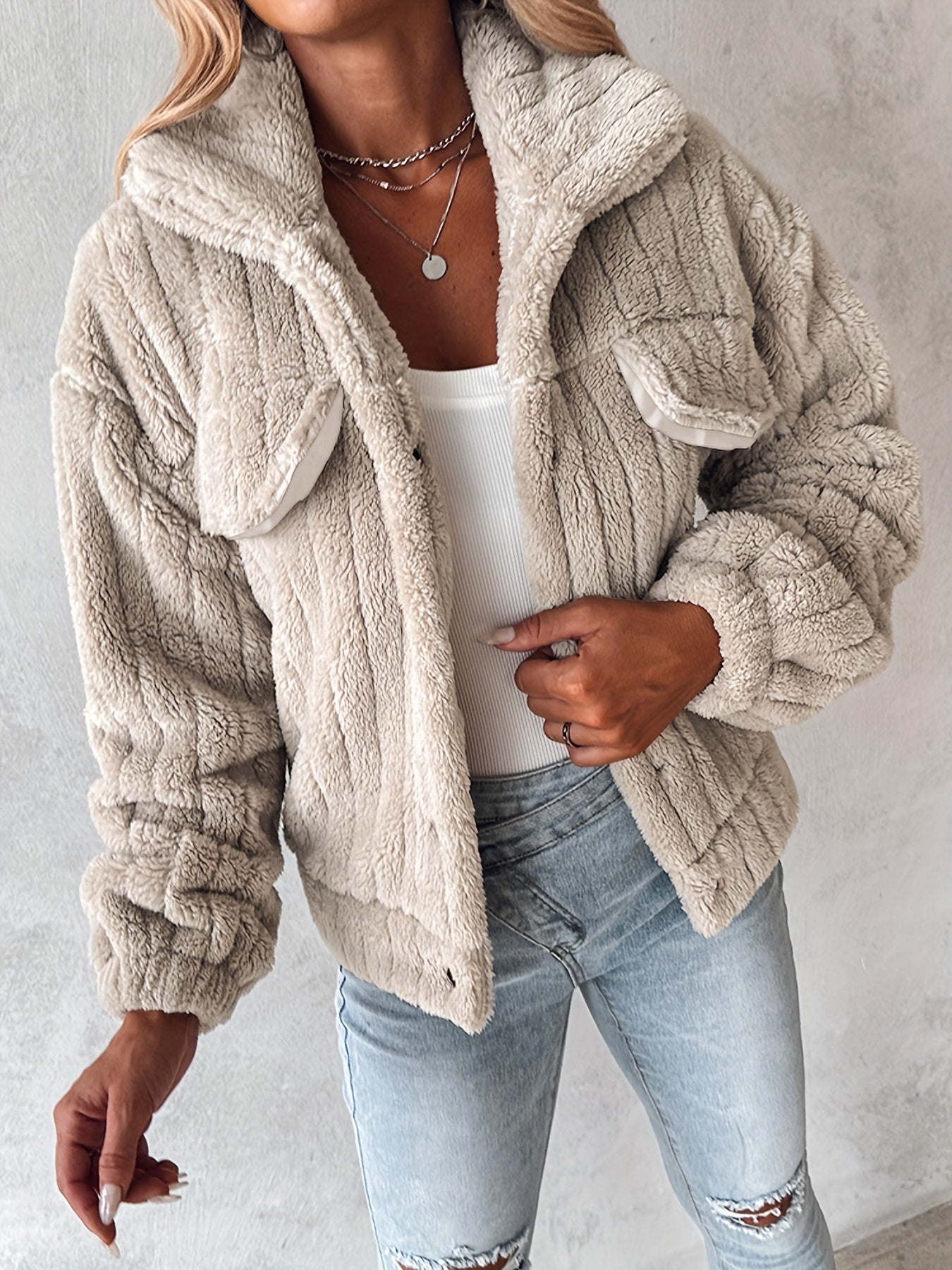 Eirunn | Plush casual jas voor dames – zachte winterjas, comfortabele herfst-/winterjas