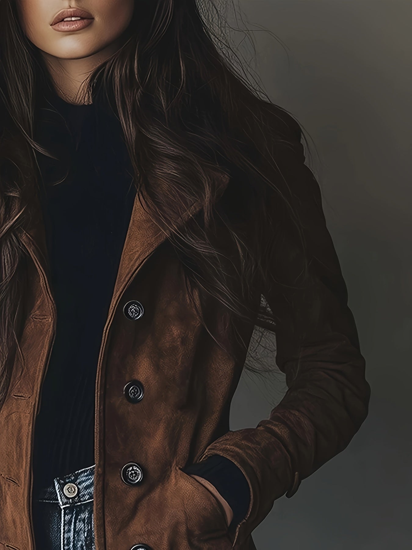 Forynne | Vintage suède trenchcoat voor dames – Elegante single-breasted H-silhouet