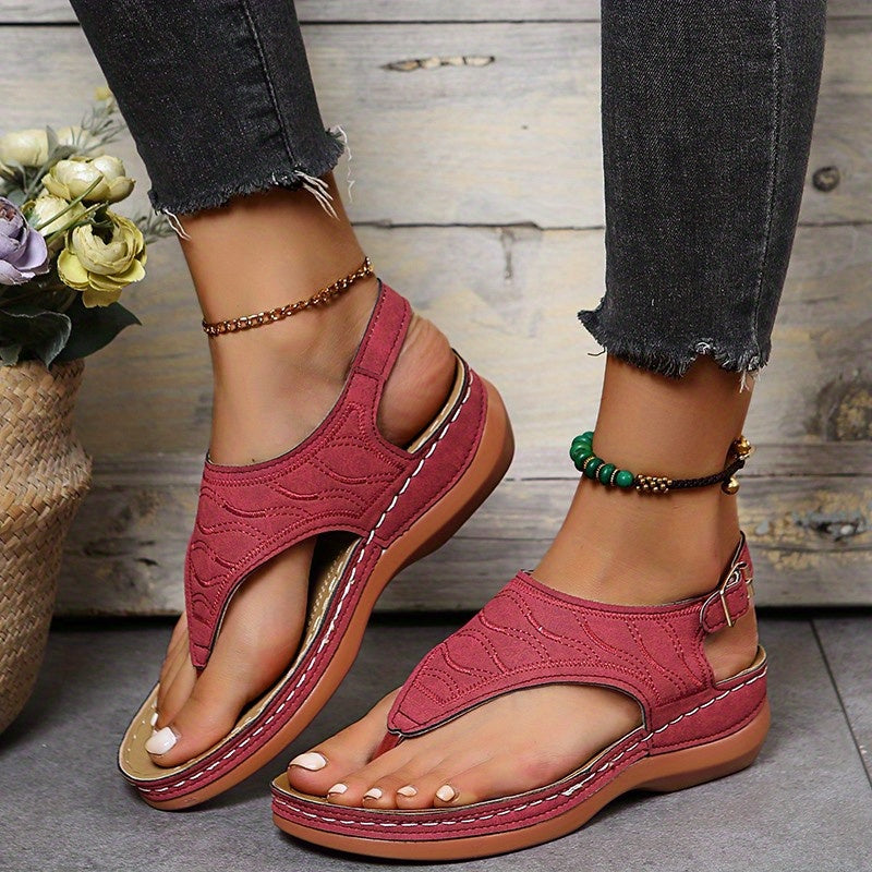 Alpara | Damessandalen met sleehak en enkelbandje - Open teen, Slingback