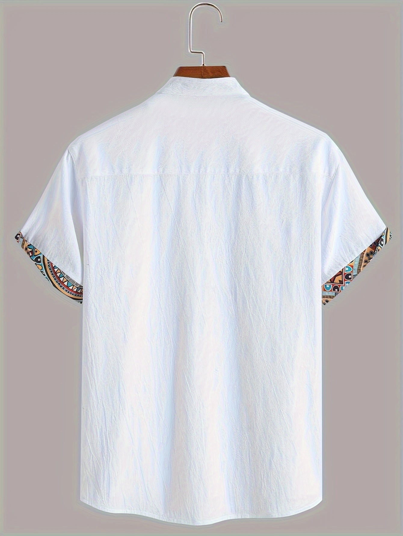 Denison | Overhemd met korte mouwen en geometrische print voor heren - casual overhemd voor vakantie en dagelijkse kleding