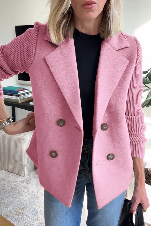 Regana | Elegante damesblazer met gebreide mouwen – Stijlvol jasje voor op kantoor en casual gelegenheden
