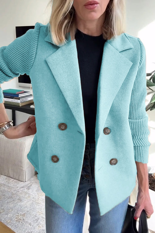 Regana | Elegante damesblazer met gebreide mouwen – Stijlvol jasje voor op kantoor en casual gelegenheden