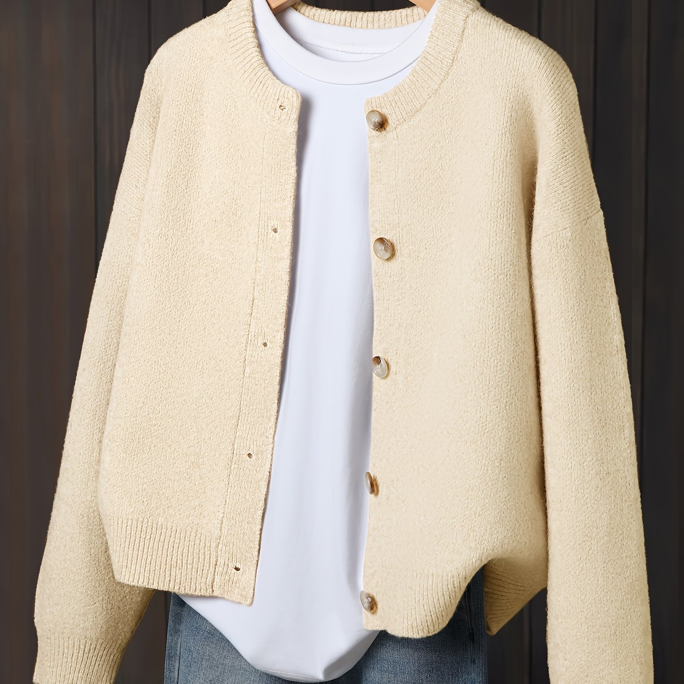 Myrrhith | Klassiek damesvest – Zachte trui met lange mouwen, Knoopsluiting, Comfortabele herfst-/winterlaag