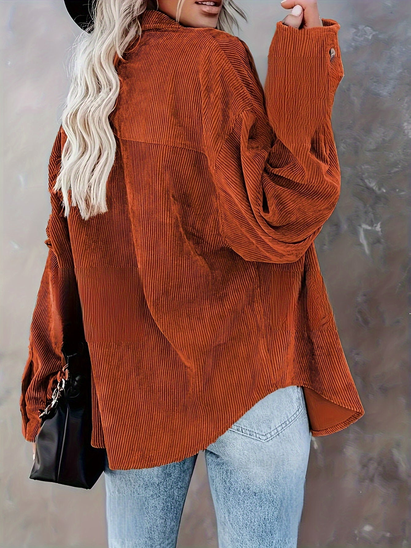 Mabeline | Corduroy overhemd met knoopsluiting voor dames - Casual overhemd met lange mouwen