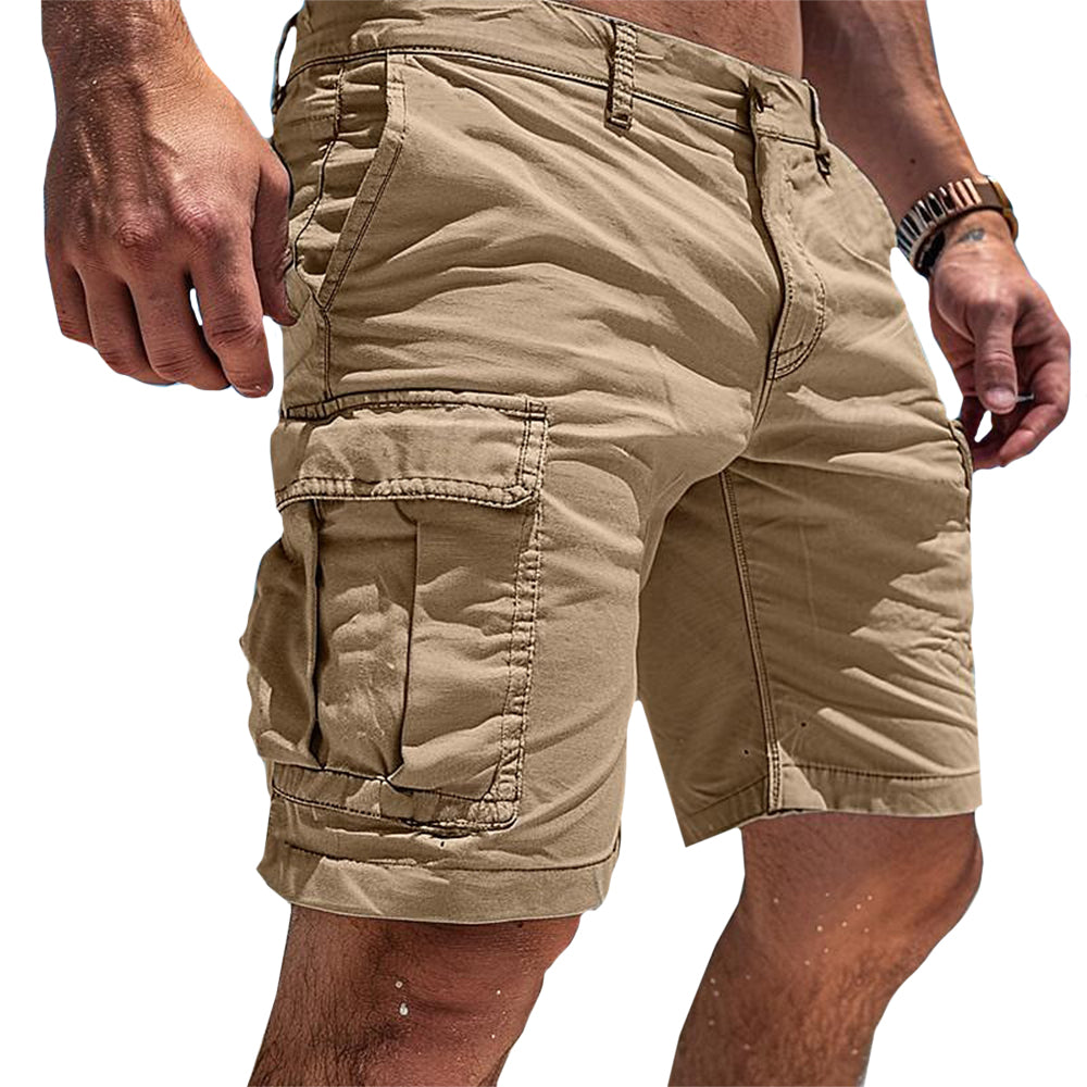 Kenji  | Heren Slim-Fit Cargo Shorts met meerdere zakken - Boven-knie utility short