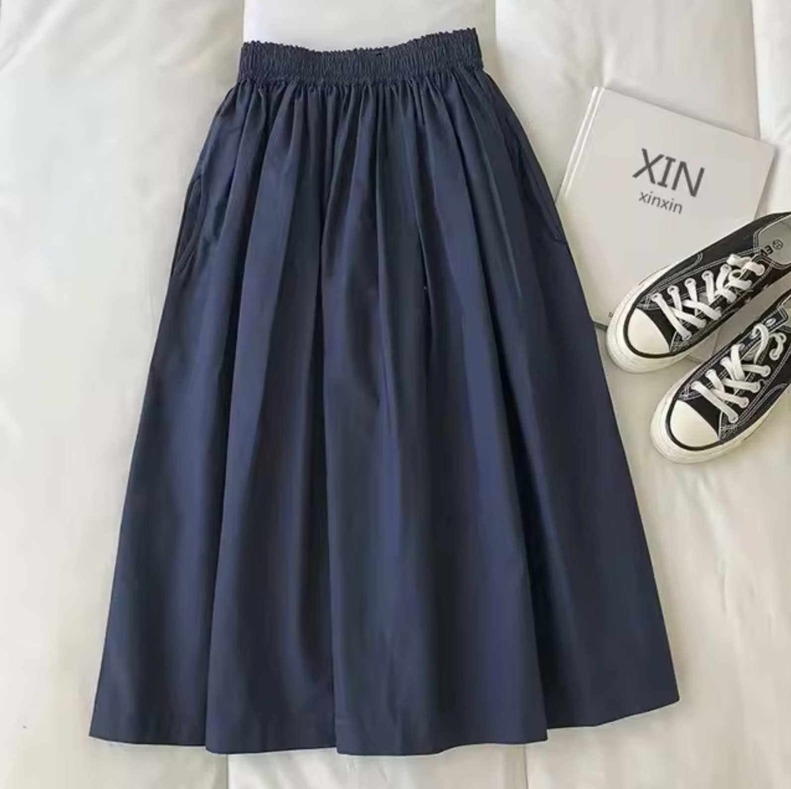 Monica | Losse Hoge Taille Rok - Stijlvolle & Comfortabele A-Lijn Midi Rok