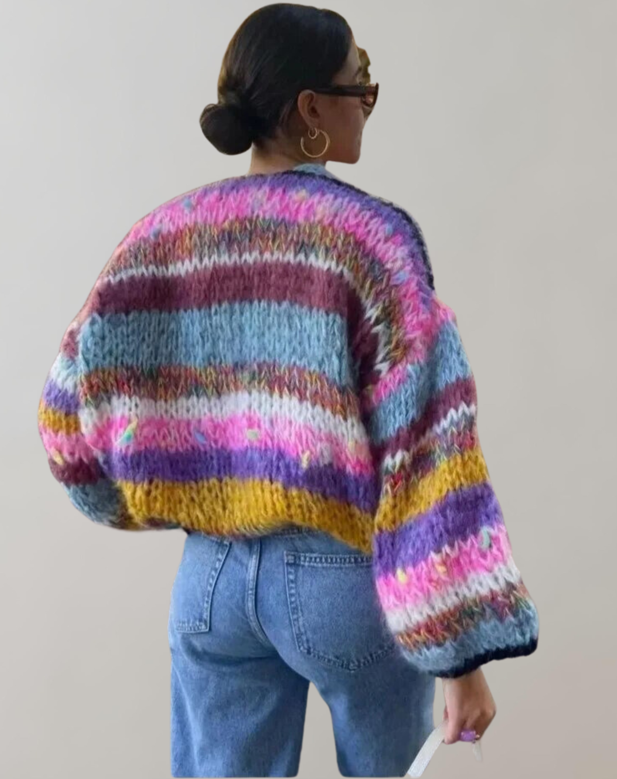 Verithae | Open gebreid damesvest - kleurrijke, gezellige, casual trui voor herfst en winter