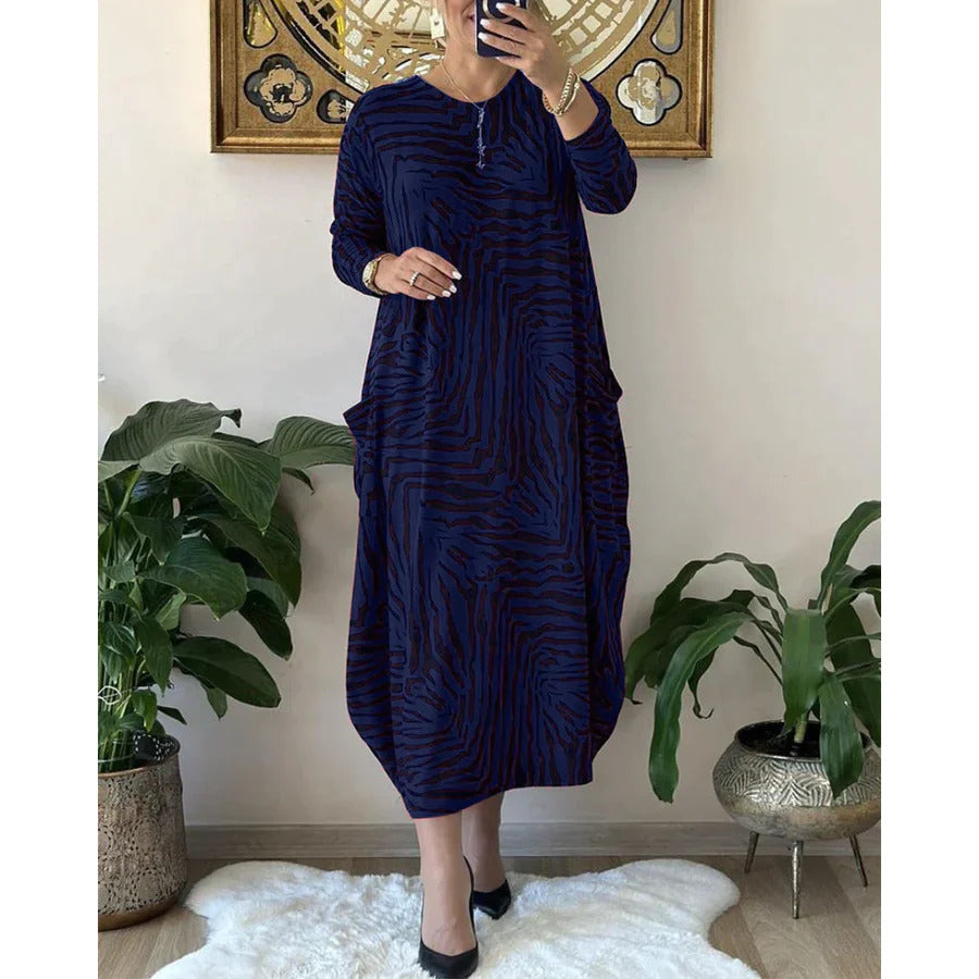 Questa | Losse damesjurk met dierenprint en zakken - Casual zomertuniek