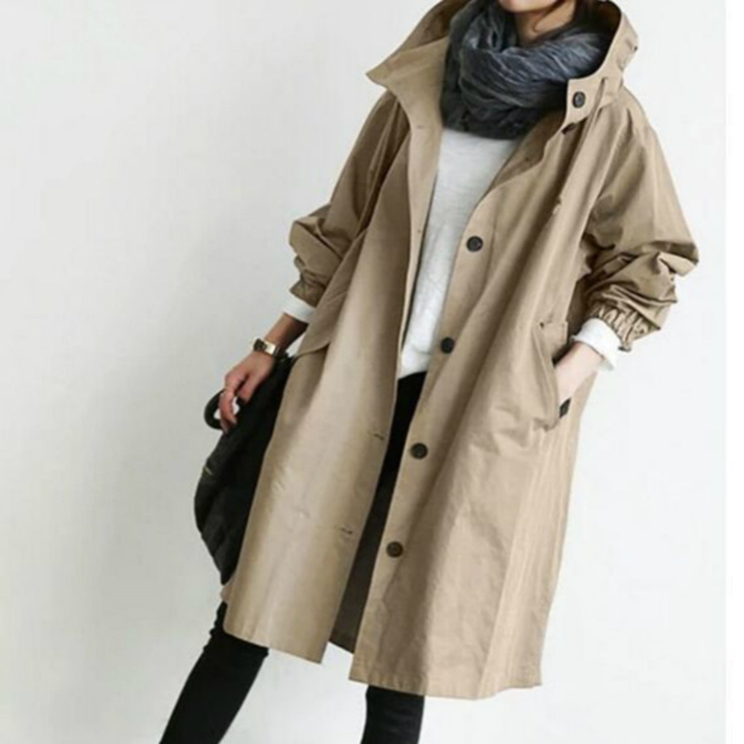 Carlijn | Winddichte, waterdichte trenchcoat voor dames, casual en stijlvolle bovenkleding