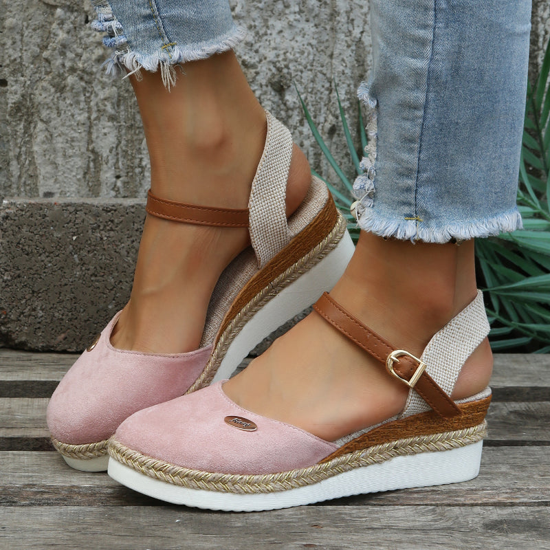 Nomiva | Vrouwen Orthopedische Boho Sandalen met Steunzolen - Comfortabele Sleehak Espadrilles