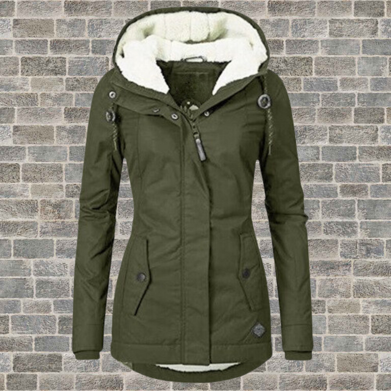 Uliana | Winterjas voor dames – capuchon met fleecevoering, waterdichte outdoorjas