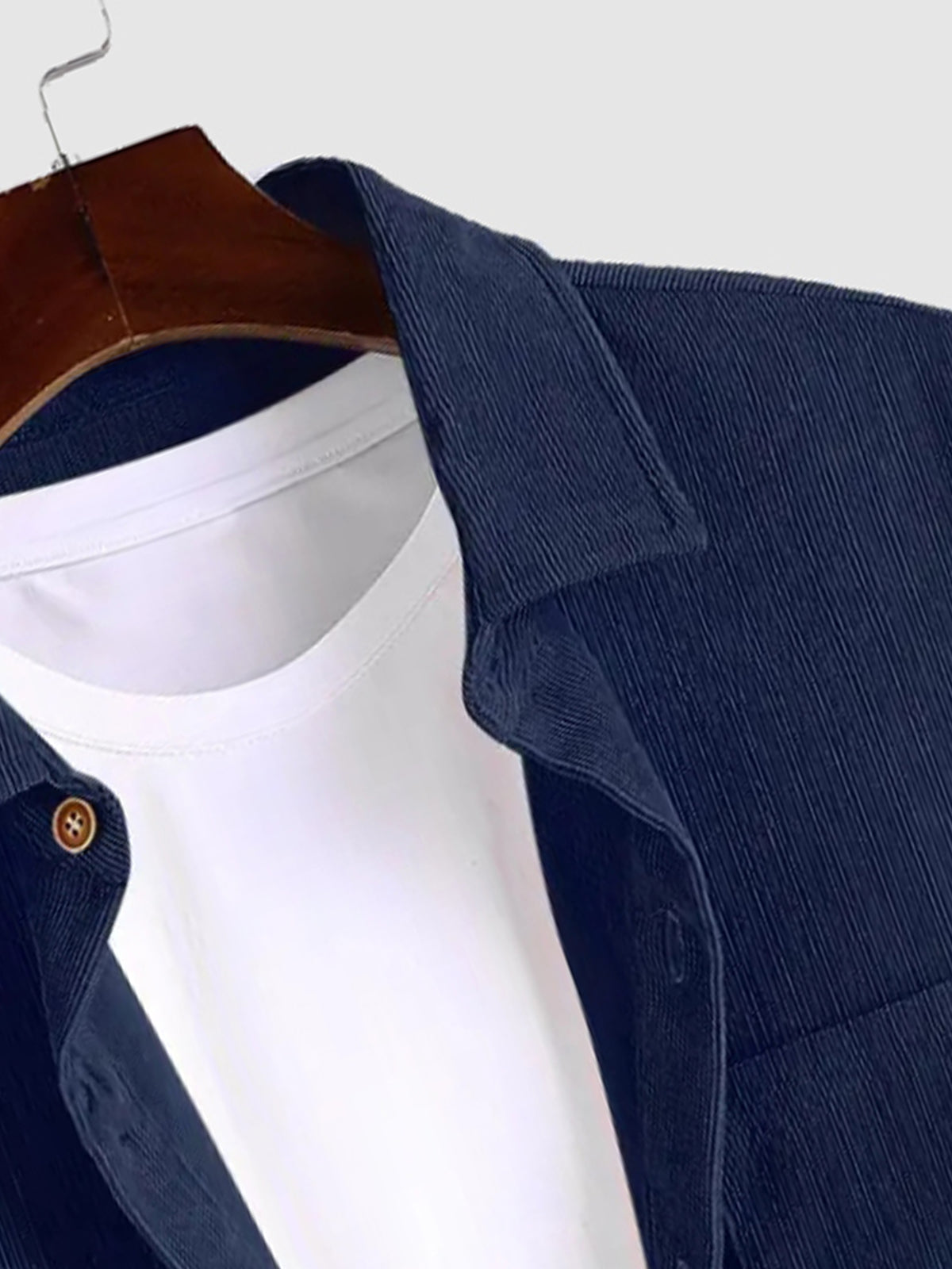 Elmar | Herenoverhemd met lange mouwen in getextureerd ribfluweel met knoopsluiting - Casual & Stijlvol