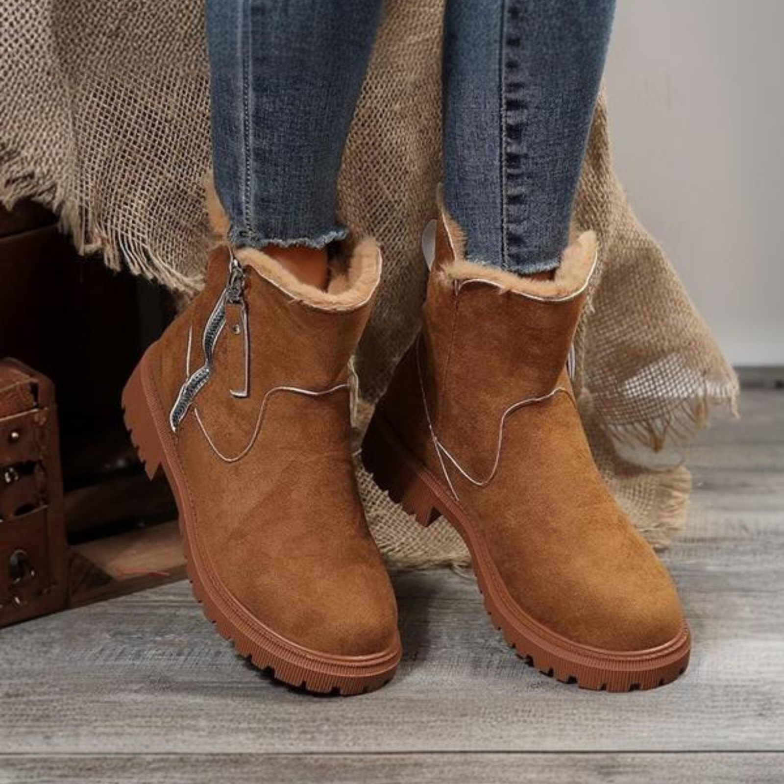 Zinnara | Casual laarzen met ritssluiting – Warme en comfortabele schoenen voor dames