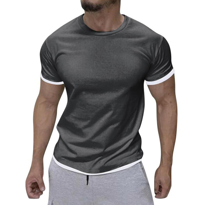 Jago | Klassiek katoenen T-shirt voor heren - Ronde hals, korte mouwen, contrasterende afwerking
