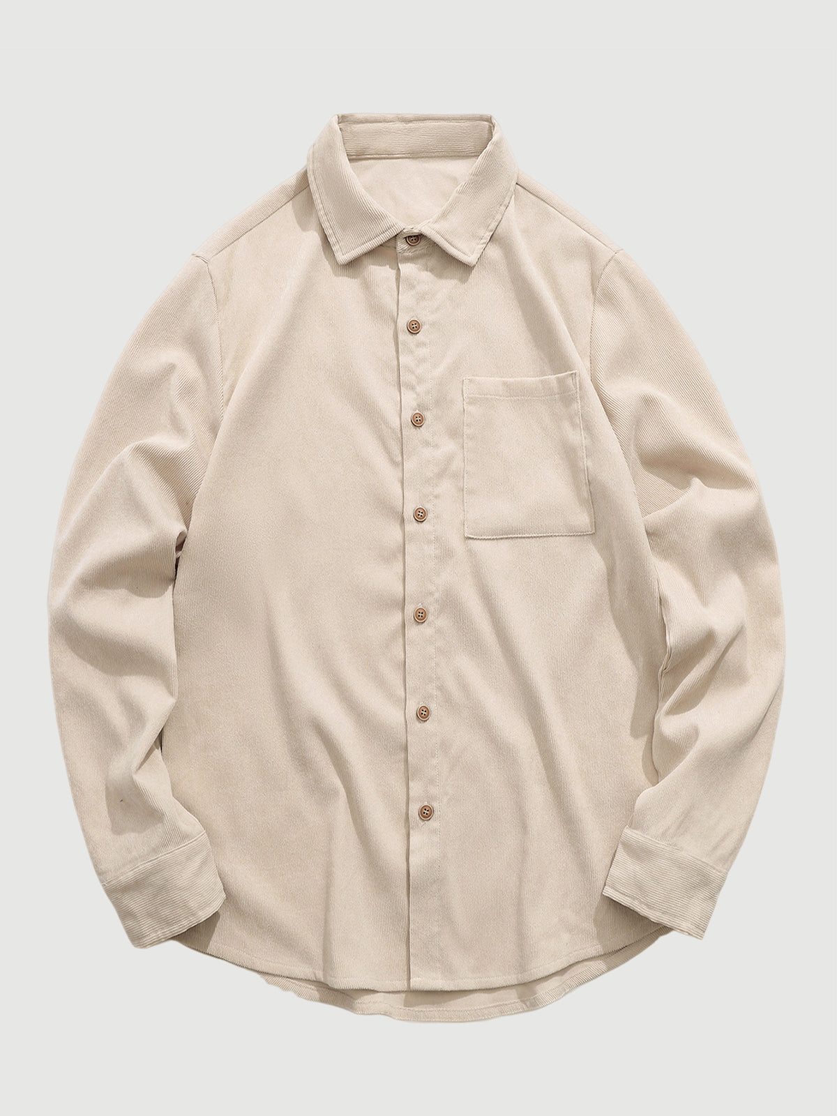 Elmar | Herenoverhemd met lange mouwen in getextureerd ribfluweel met knoopsluiting - Casual & Stijlvol
