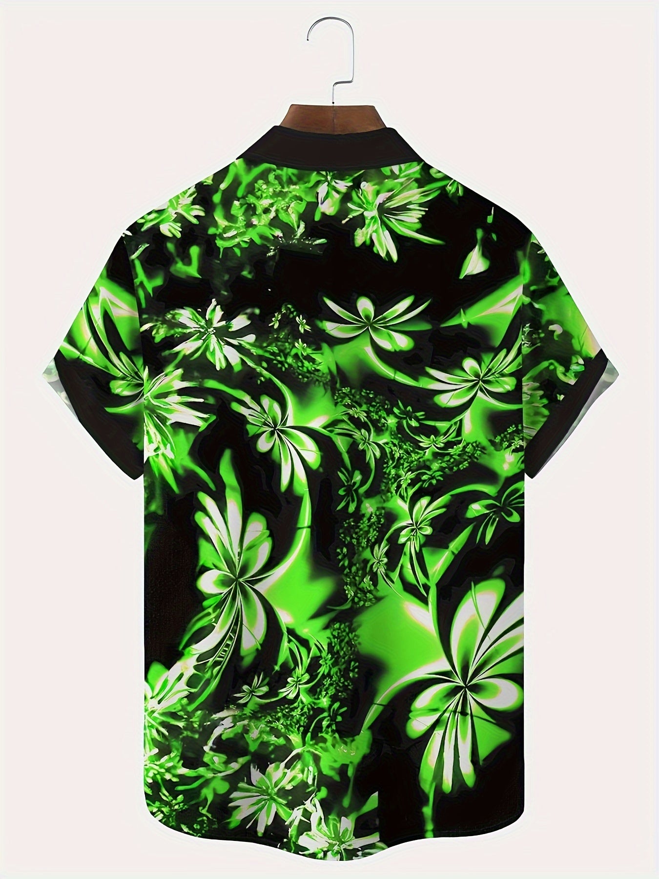 Benji | Korte mouwen herenhemd met hawaii-verloop in 3D-bloemenprint