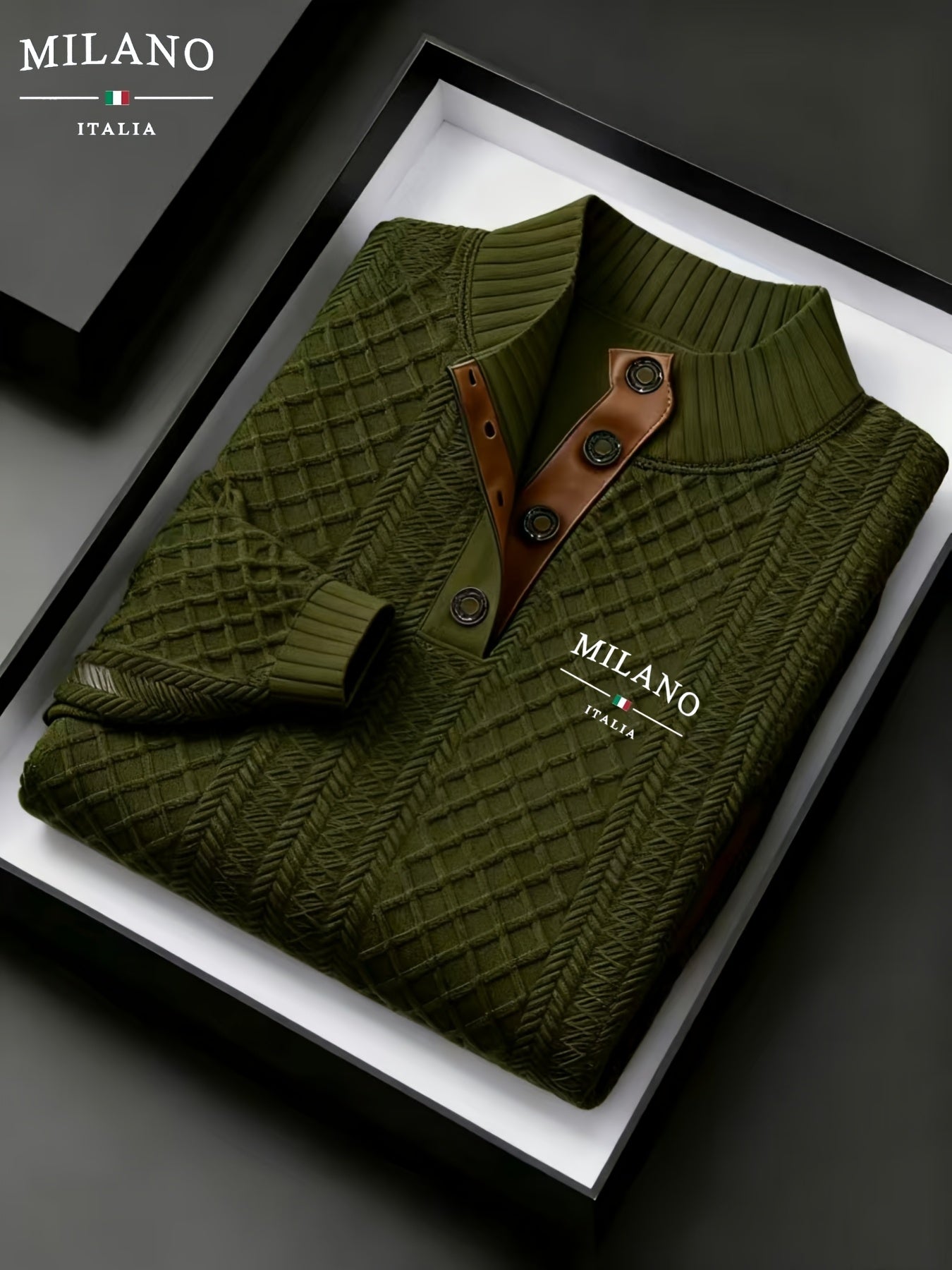 Denric | Standkraag jacquard gebreide trui, gestructureerde pullover voor herfst- en winterkleding, warme outdoor trui