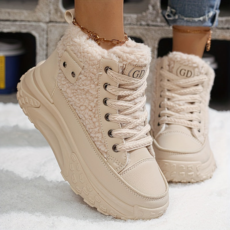 SnugSneaks | Dames Snowboots met Fleece Voering, Chunky Zool – Warme Winter Sneakers
