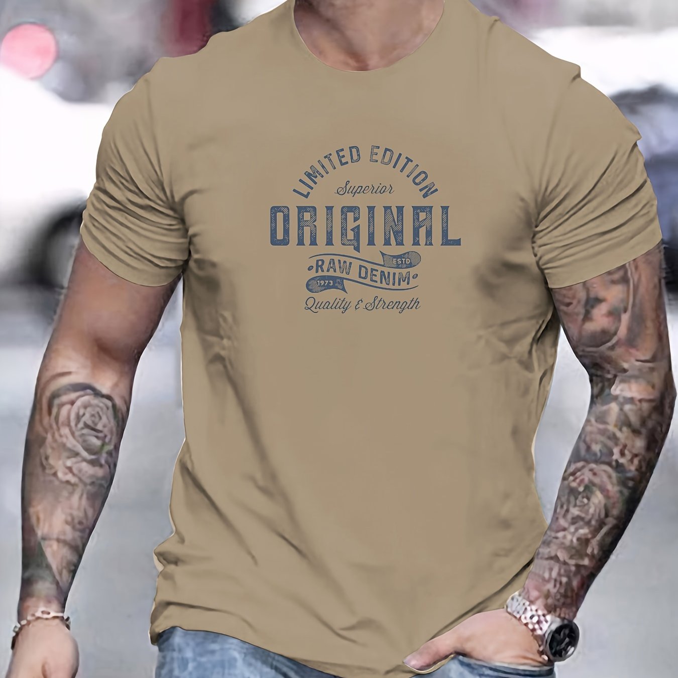 Xaver | Basis T-shirt van katoen voor heren - Casual T-shirt met grafische print, zomer T-shirt