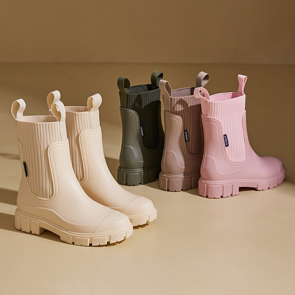 PuddleChic | Chelsea regenlaarzen voor dames – antislip, dikke zool, comfortabele outdoorschoenen