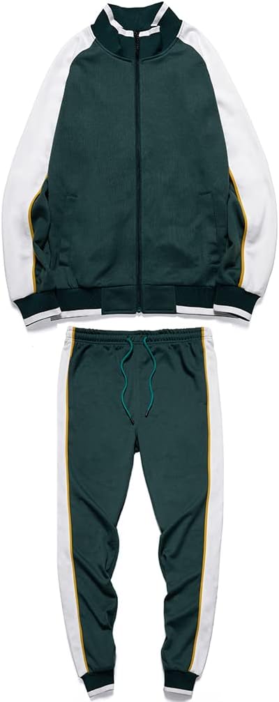 Jurek | 2-delige kleurrijke trainingspak voor heren – Sportieve strepen, casual sportkleding