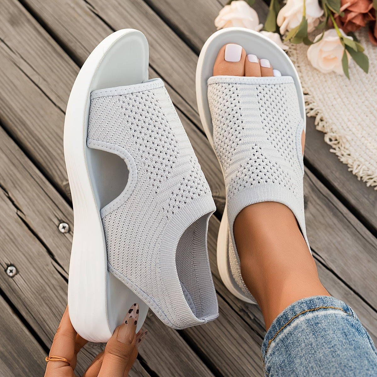 Airva | Lichtgewicht sandalen met steun voor de voetholte - ademende en gedempte slippers