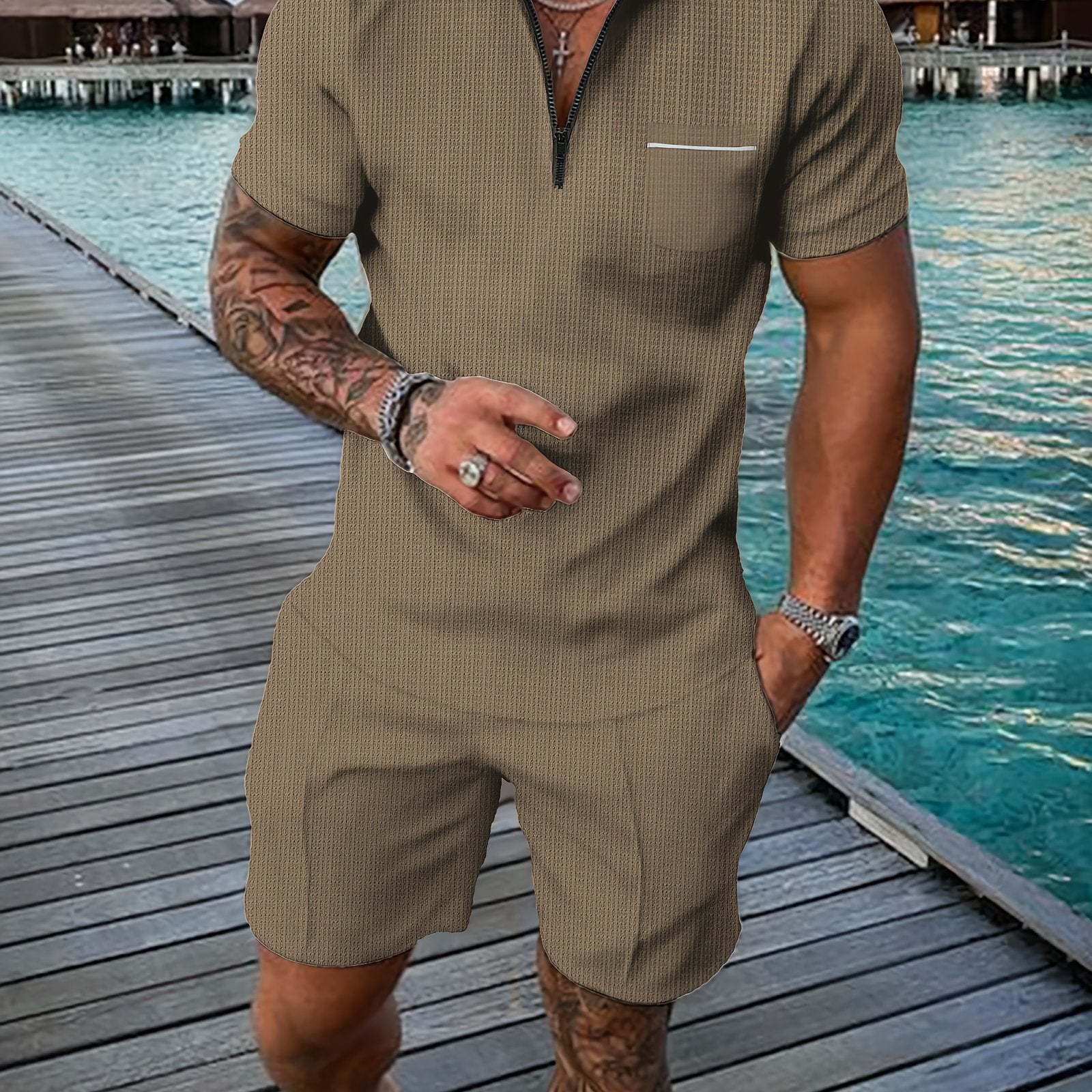 Fallon | Herenset 2-delig zomerpolo - Casual lichtgewicht outfit