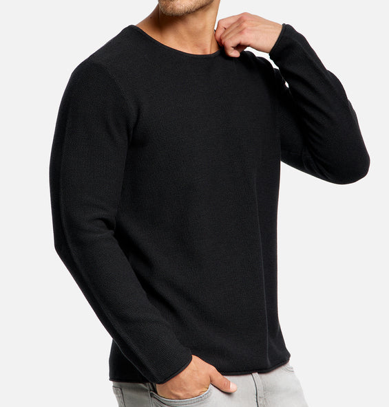 Lorvric | Klassieke herentrui met ronde hals – Lichtgewicht, ademende gebreide pullover, casual top
