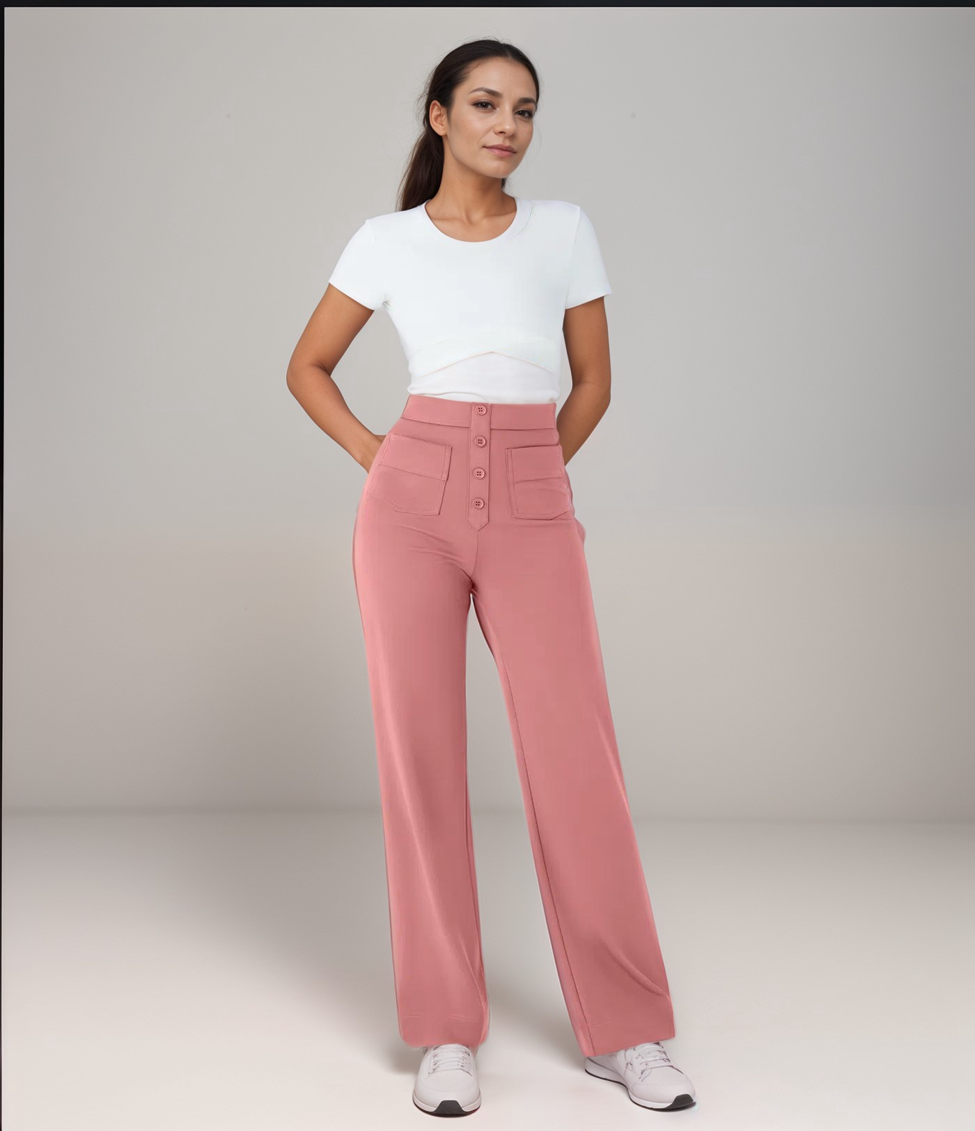 Varda | Damesbroek met hoge taille en stretch - veelzijdige casual broek