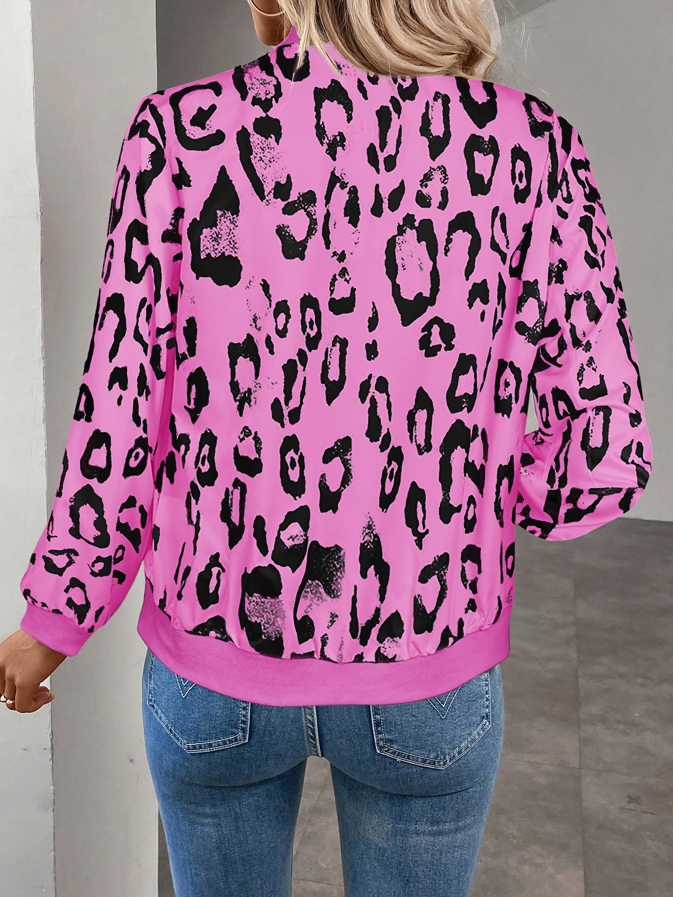 Ambrosia | Damesvest met luipaardprint – Lichtgewicht jasje met ritssluiting, casual bovenkleding