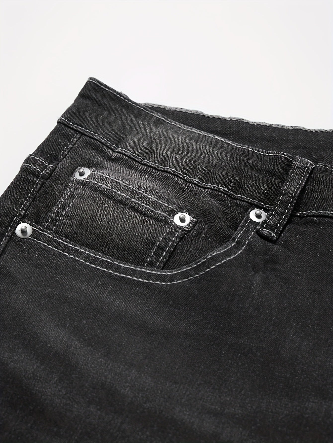 Hyrick | Heren Stretch Denim Shorts - Halfhoge Jean Shorts met Zakken