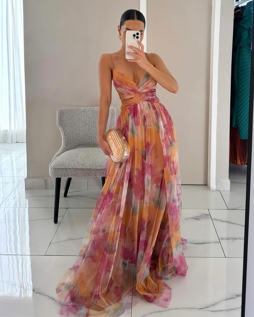 Aseana | Chiffon Maxi jurk voor dames - Vloeiende, elegante zomeravondjurk