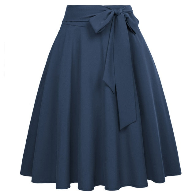 Hartlyn | Hoge Taille A-lijn Rok met Strik - Elegante Midi Rok, Flowy & Vrouwelijk Ontwerp