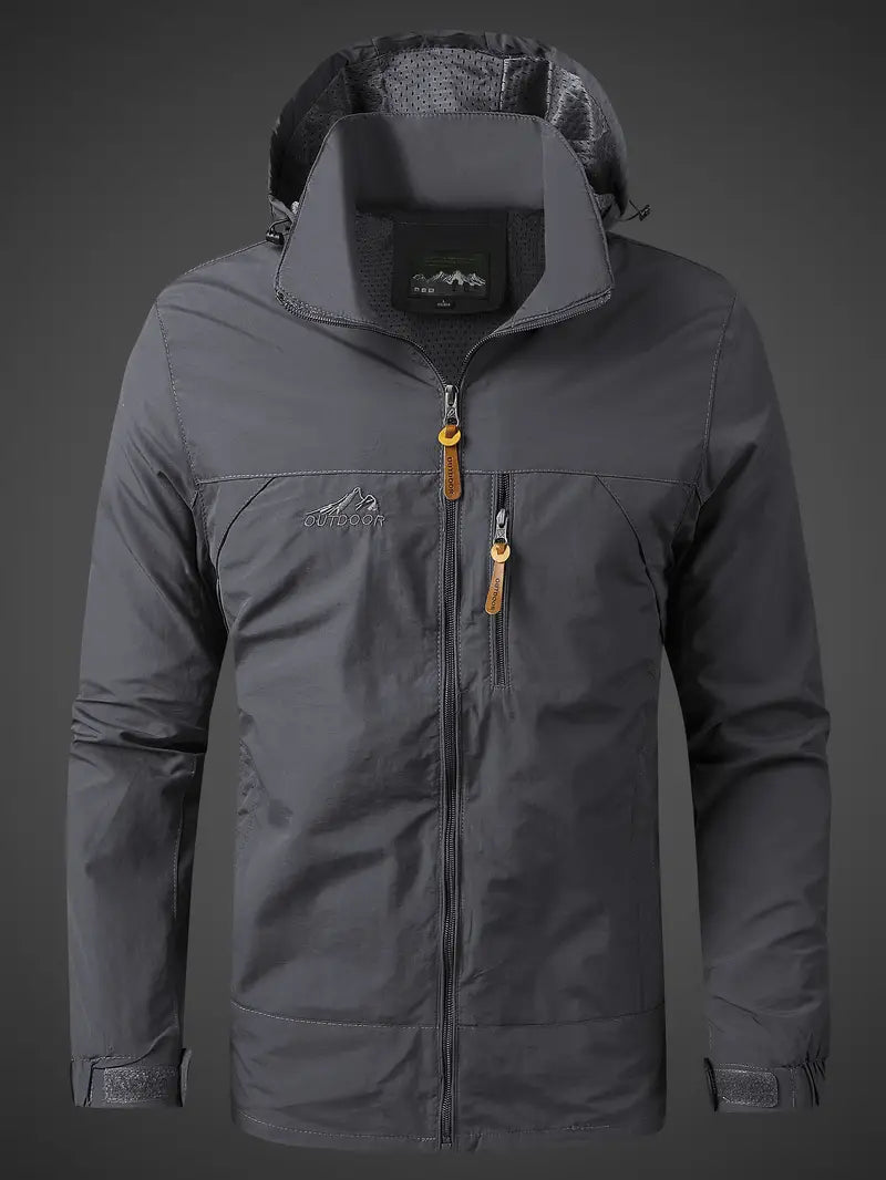 Otto | Waterdichte regenjas met capuchon, zakken met ritssluiting – Lichtgewicht, winddichte outdoorjas