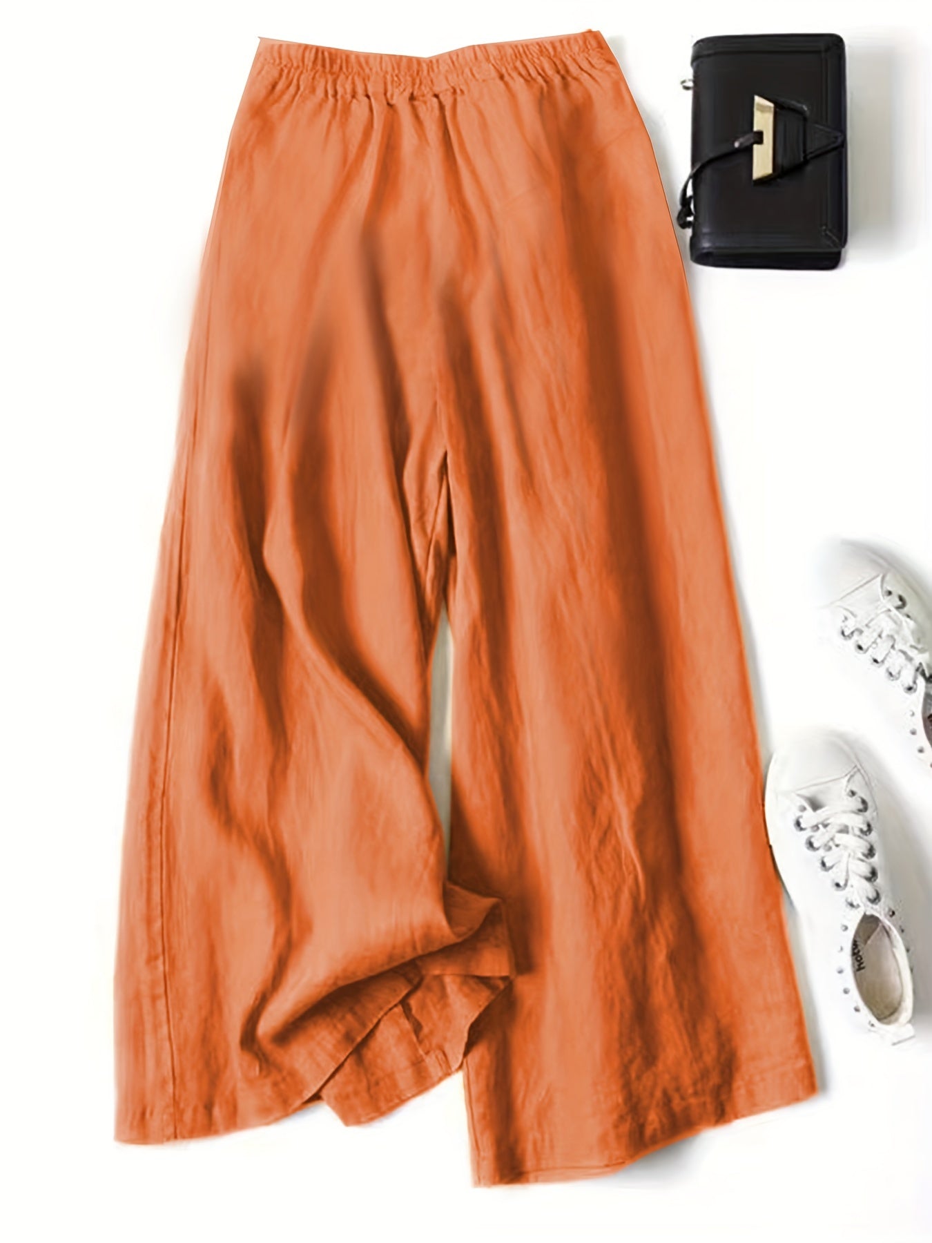 Maxie | Damesbroek met wijde pijpen van viscose linnen - Retro Casual Zomerbroek