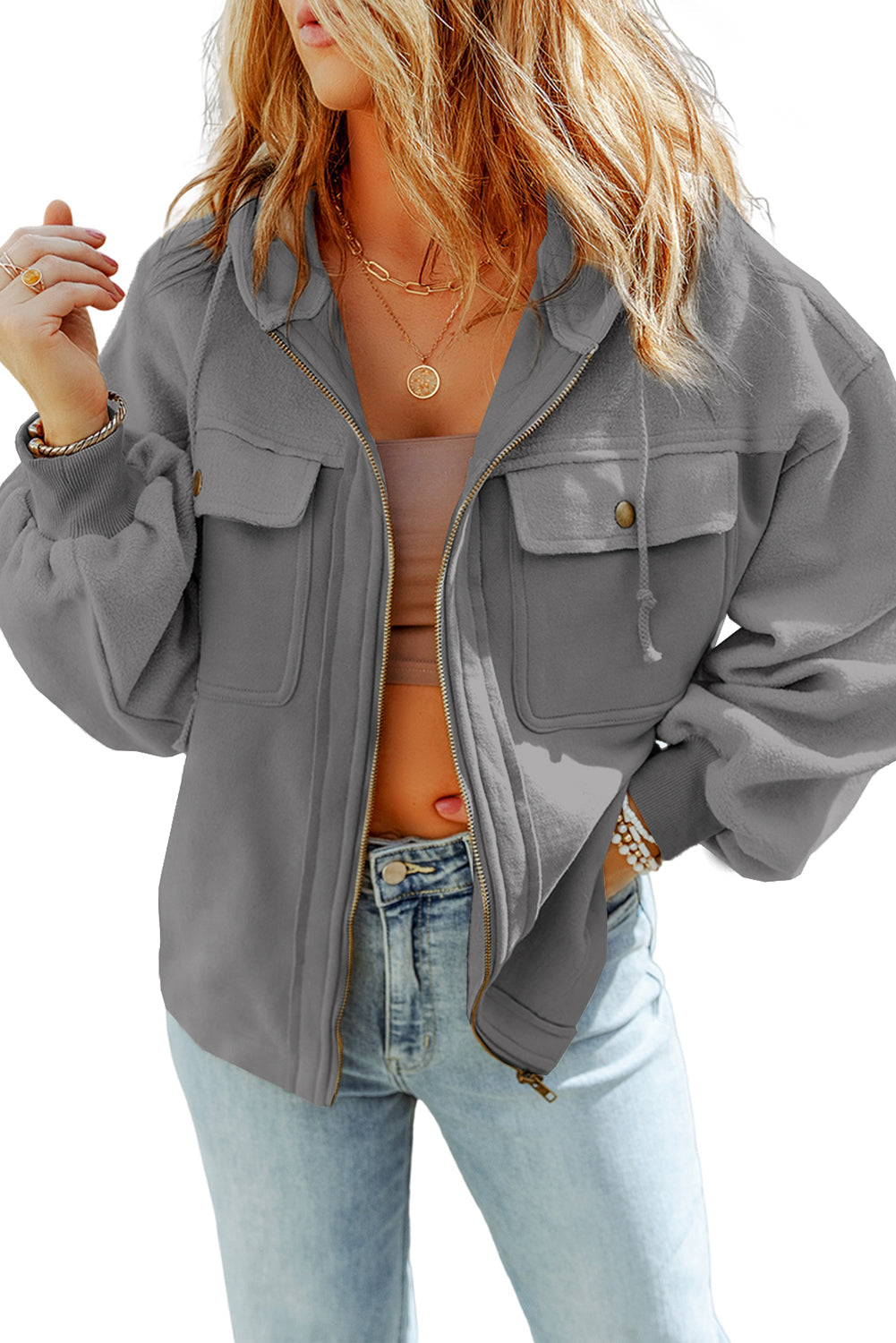 Ulirra | Damesjas met koord en oversized ritssluiting - Casual Streetwear-jas