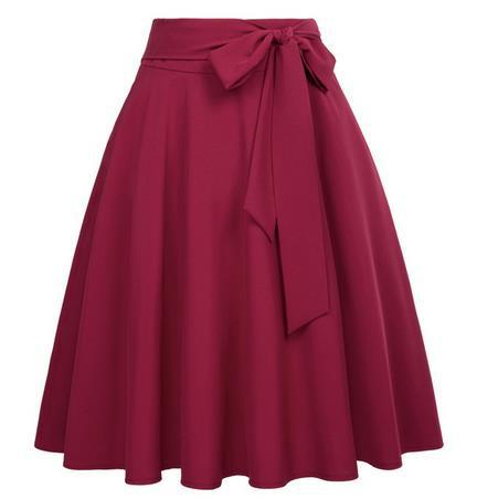 Hartlyn | Hoge Taille A-lijn Rok met Strik - Elegante Midi Rok, Flowy & Vrouwelijk Ontwerp