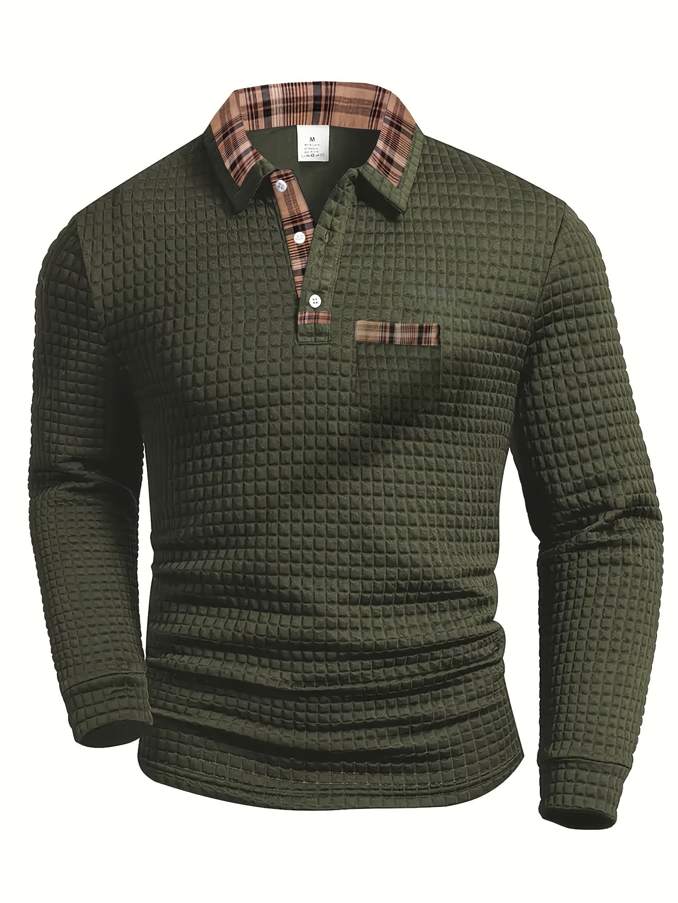 Zenobius | Herenoverhemd met lange mouwen en knopen – Casual regular fit met geruite kraag