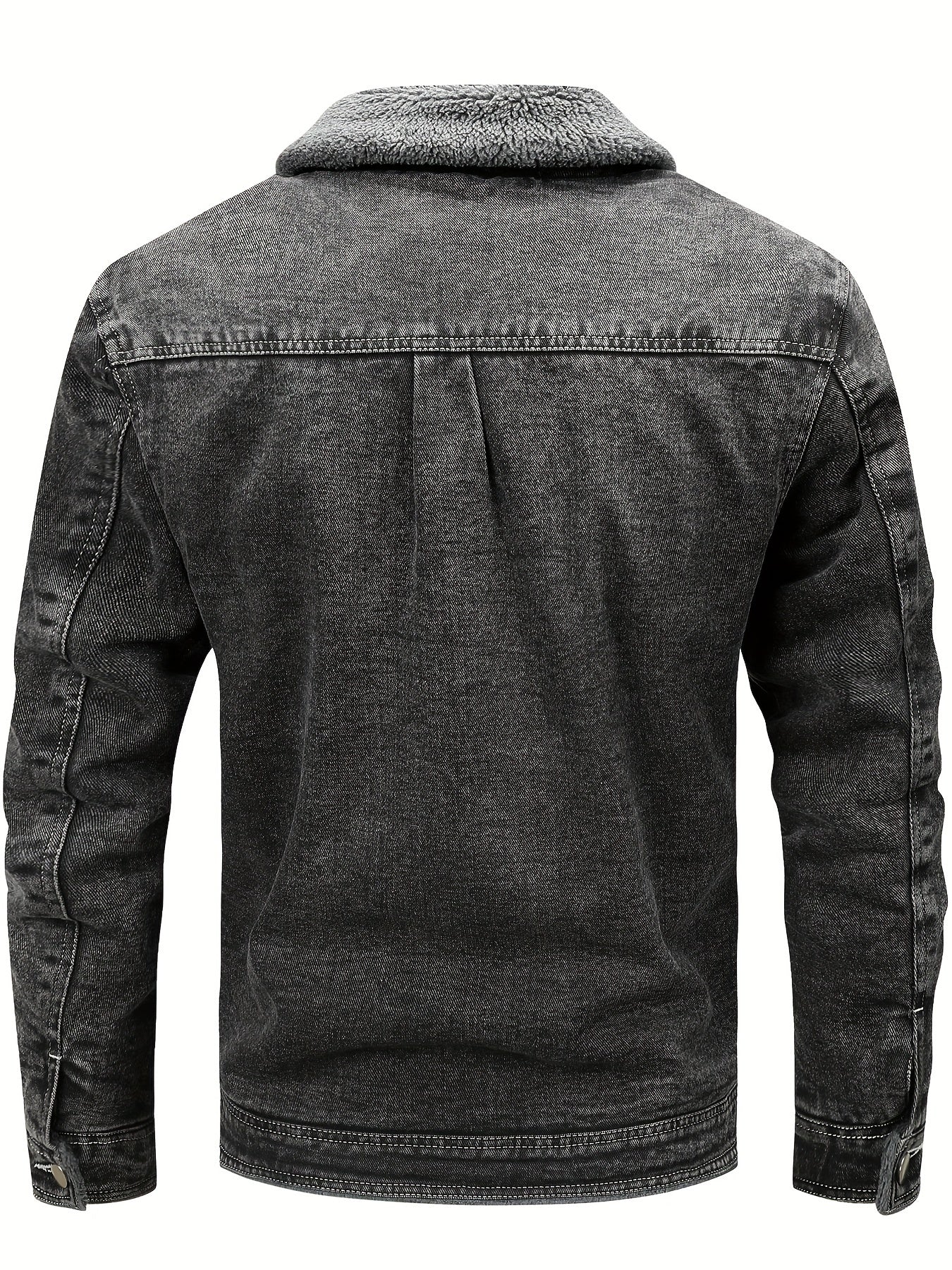 Gunter | Vintage gewassen spijkerjas voor heren met fleecevoering – Warme casual winterjas