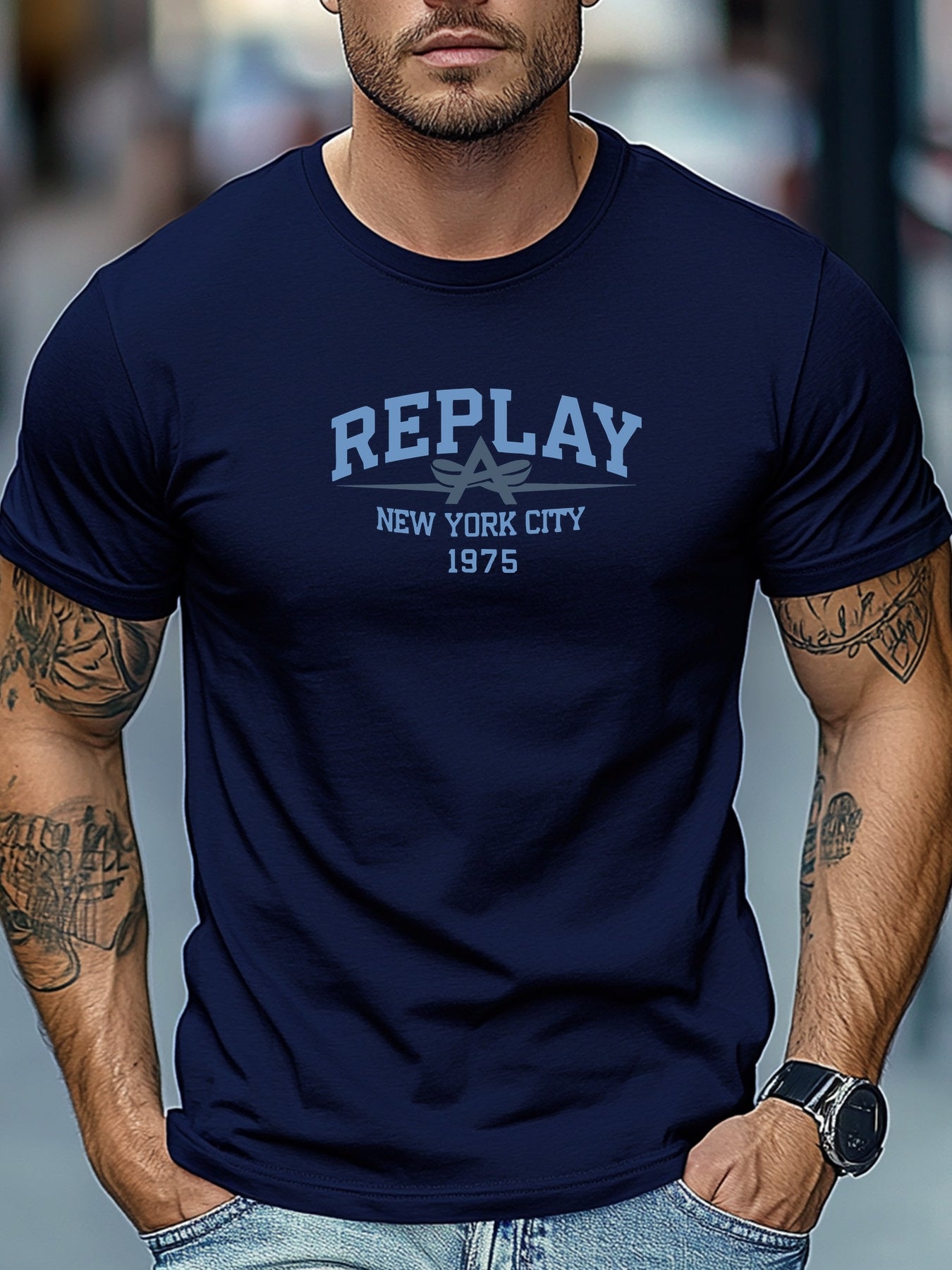 Tybalt | Heren 1975 Retro Grafisch T-shirt - Zwart Casual Korte Mouw T-shirt, Lichtgewicht, Ademende Pasvorm
