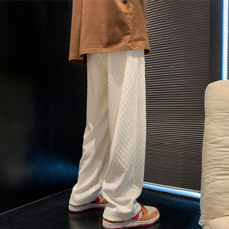 Diego | Wijde pantalon voor heren met textuur - Lichtgewicht, elastische taille