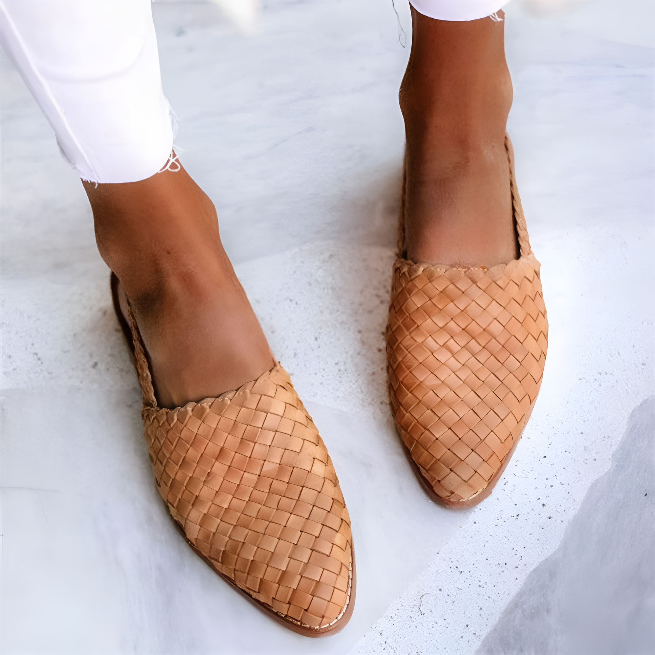 Nivessa | Geweven platte sandalen voor dames - Comfortabele, chique schoenen