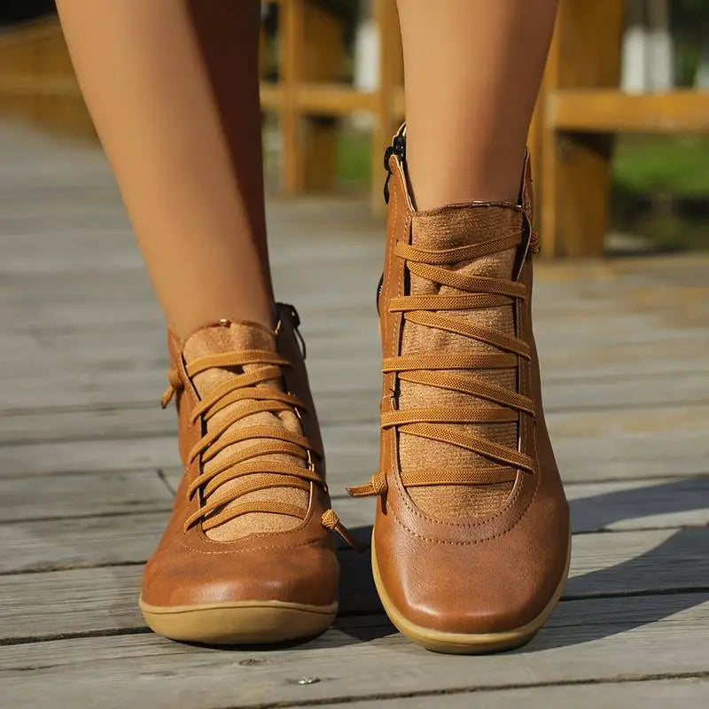 Velessa | Orthopedische lederen enkellaarzen voor dames - Premium comfort, voetplaatondersteuning