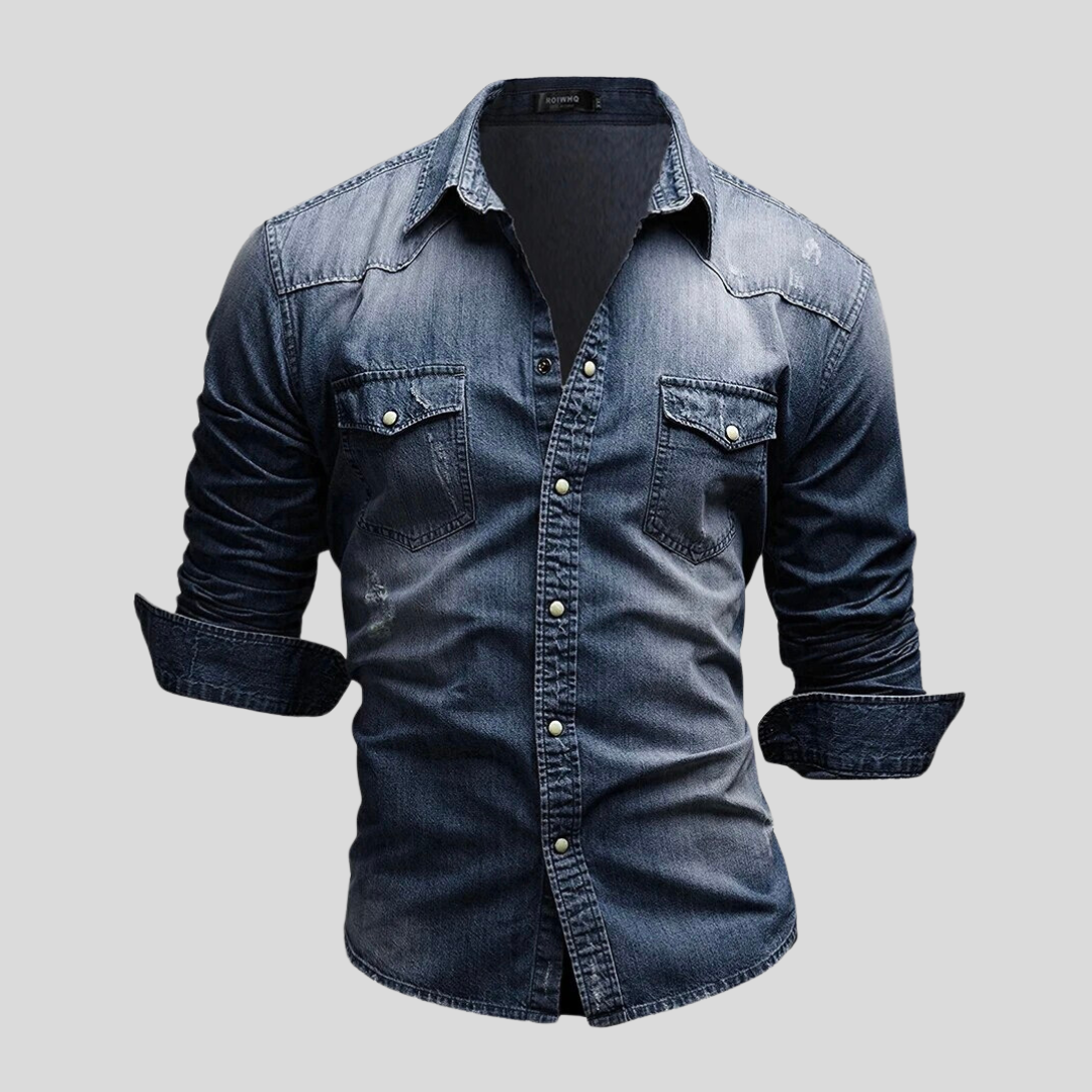 Branimir | Casual denim herenhemd - lichtgewicht slim fit Western-stijl