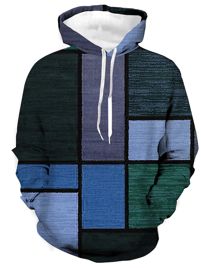 Orhan | Kleurrijke patchwork hoodie voor heren, Italiaans katoen, casual streetwear pullover