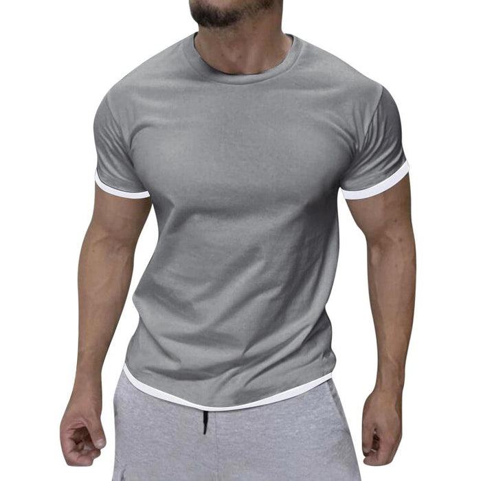 Jago | Klassiek katoenen T-shirt voor heren - Ronde hals, korte mouwen, contrasterende afwerking