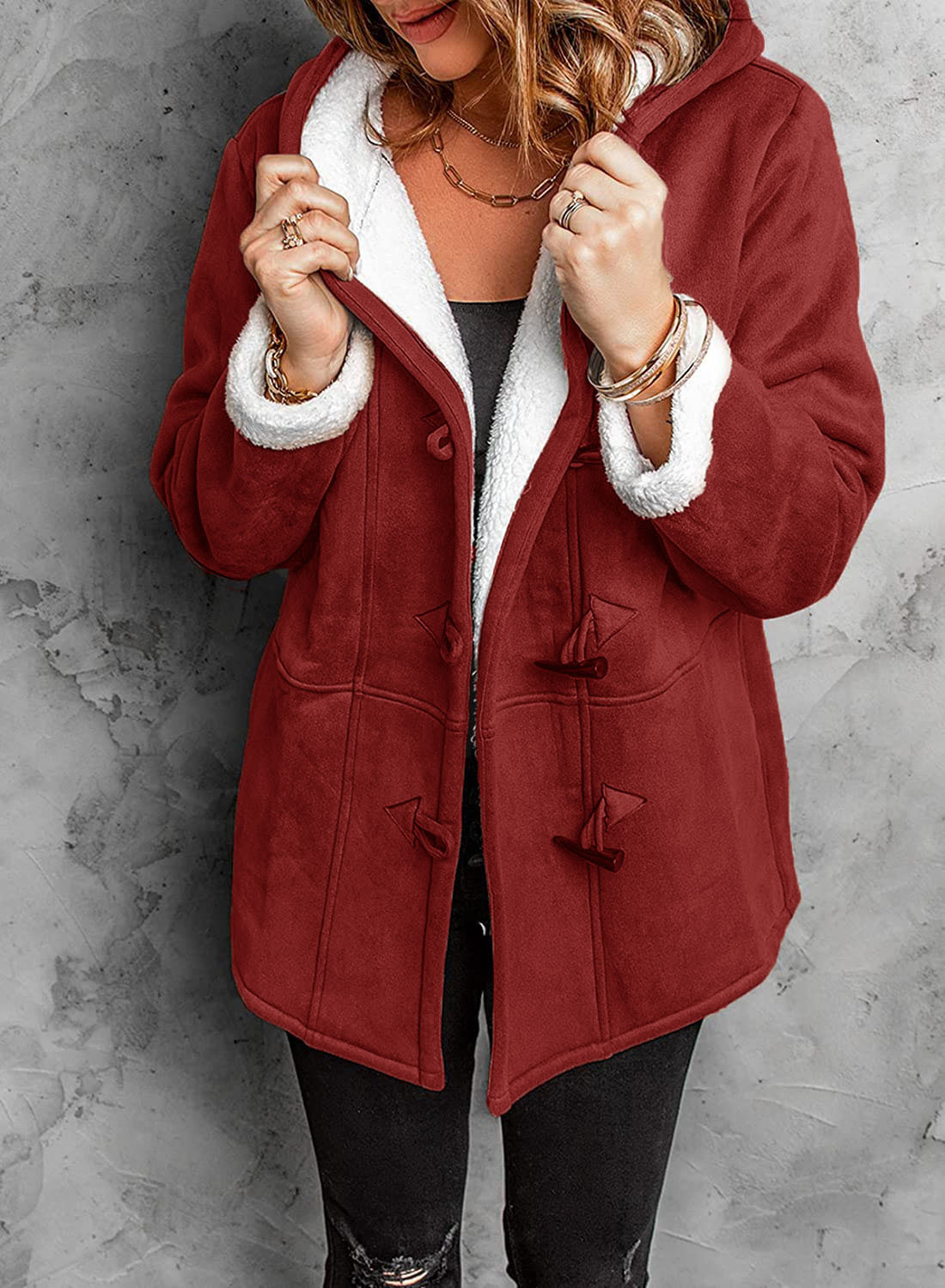 Jonina | Winterjas met capuchon – Warme fleecevoering, lange bovenkleding, casual en stijlvol