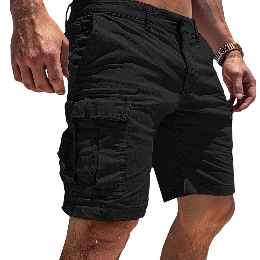 Kenji  | Heren Slim-Fit Cargo Shorts met meerdere zakken - Boven-knie utility short