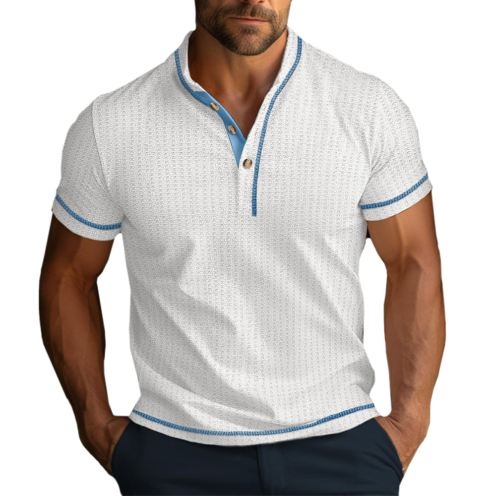Nando | Katoenen herenhenley - korte mouwen, lichtgewicht casual zomert-shirt